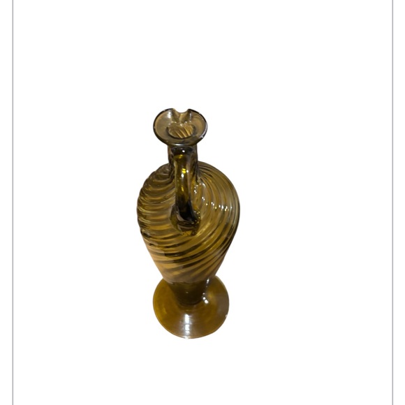 *3 for $30* Hand Blown Art Glass Pitcher / Spiral Swirl /Amber Brown - Picture 5 of 6